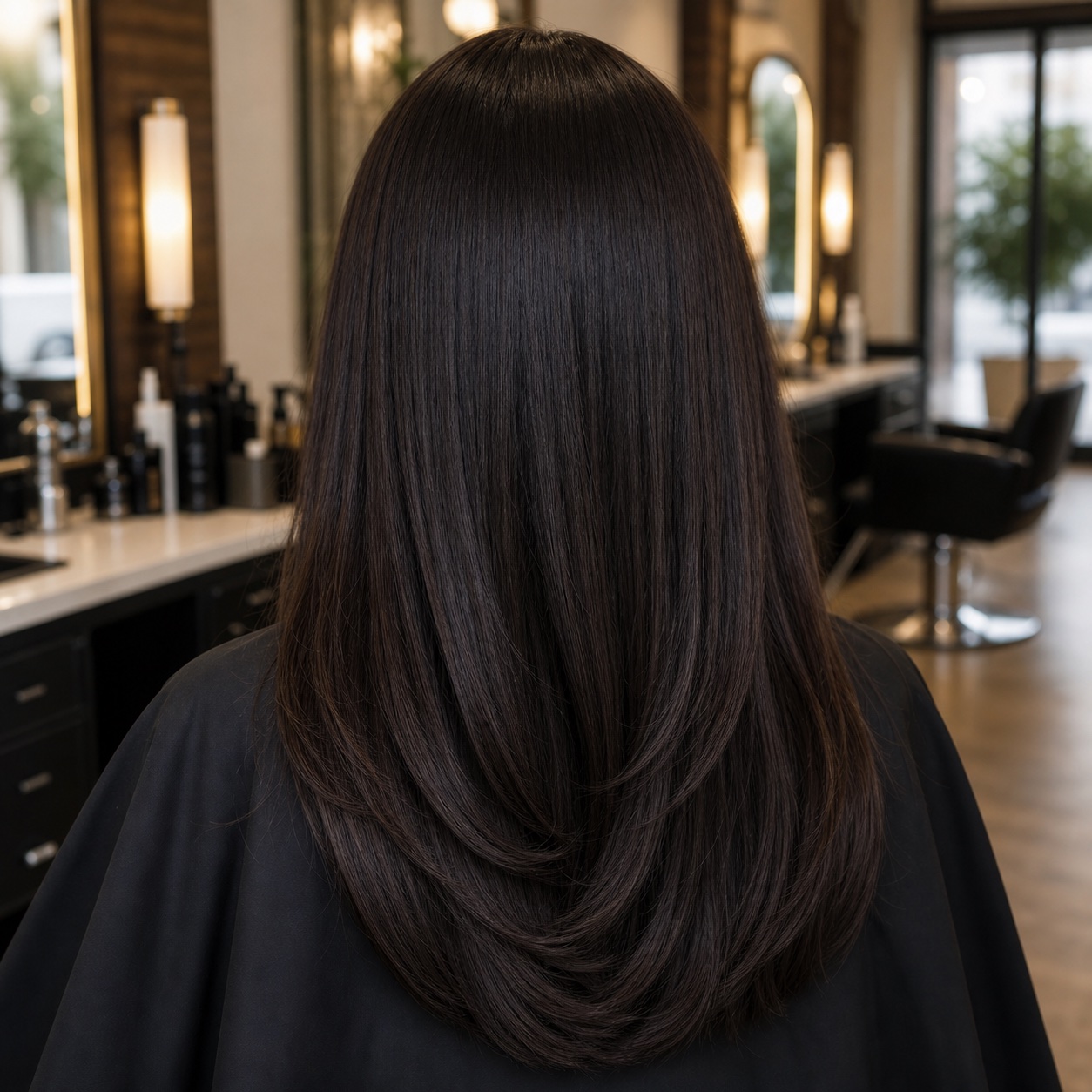 Velvet Crown Studio sleek dark blowout